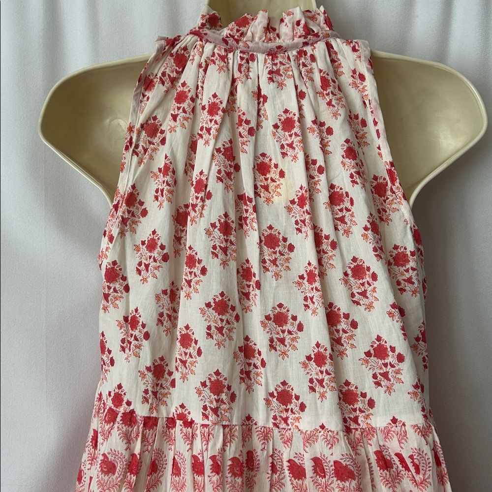 Ro's Garden NWT Red Floral Sofia Sleeveless Ruffle Short Dress **Size XS** 🌺🌺 - Picture 6 of 9